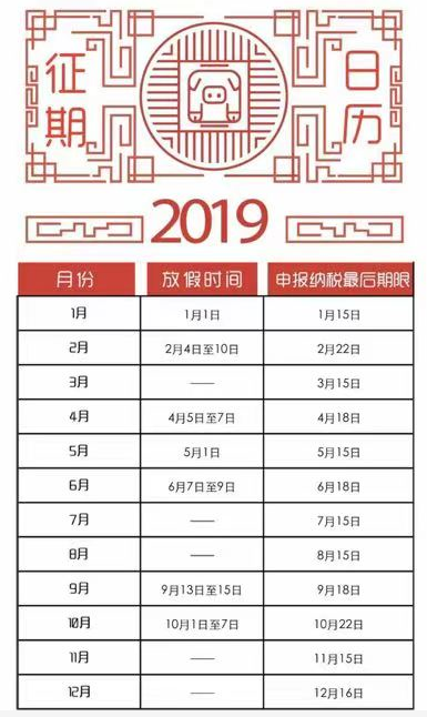 201年稅務征期